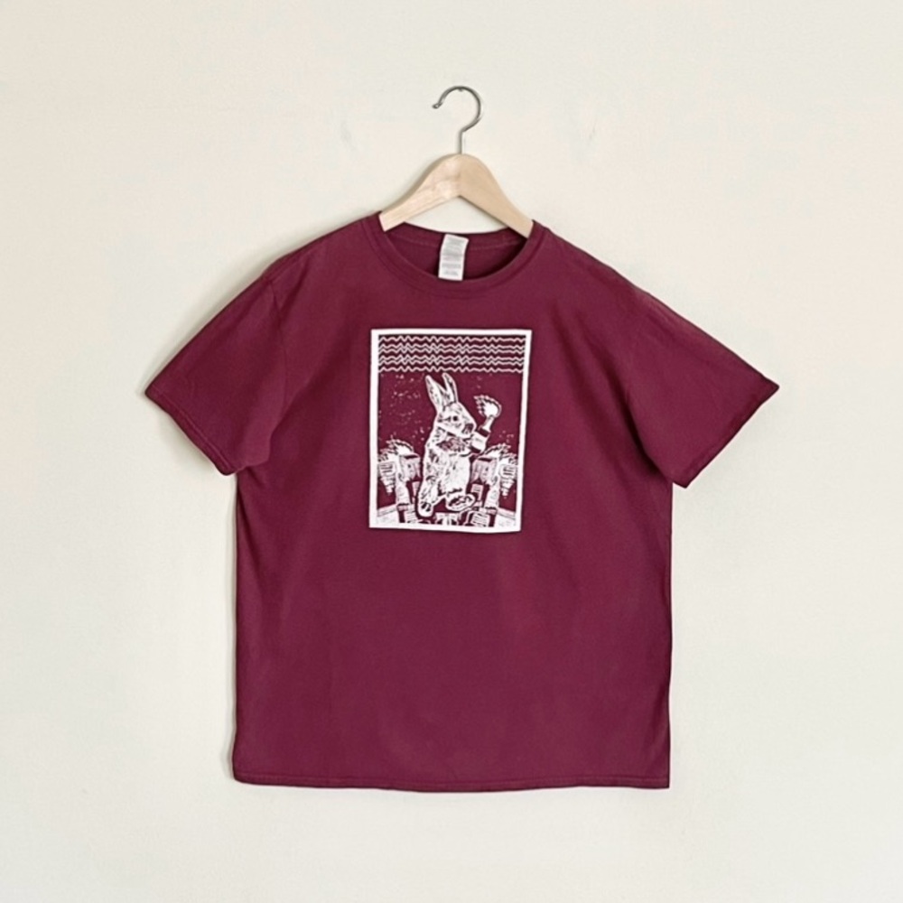 Arm The Animals Molotov Bunny Rabbit Burgundy Street Art T Shirt Adult Large